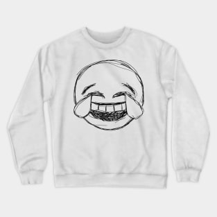 Dark and Gritty Laughing Crying Face with Tears of Joy Emoji Crewneck Sweatshirt